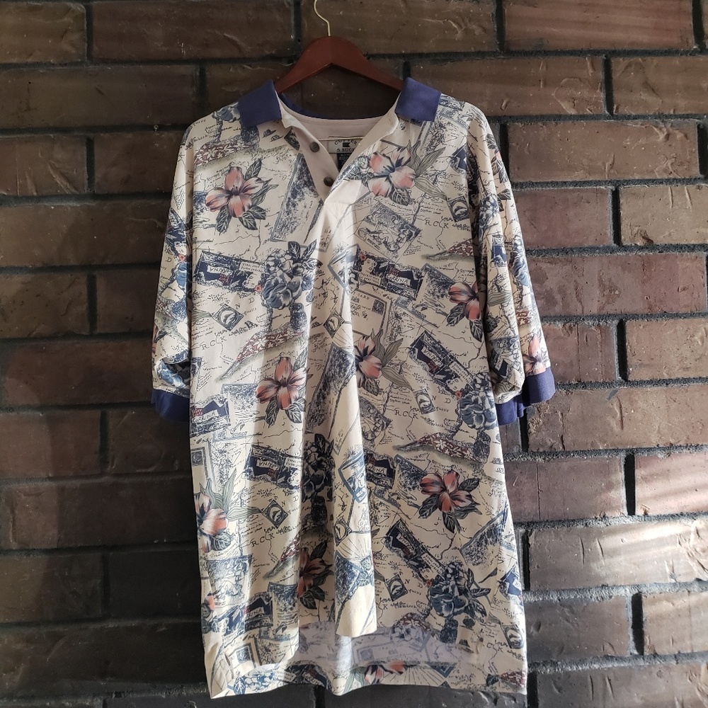 Men's CUTTER & BUCK XL 100% Cotton Hawaiian Style